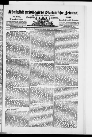 Königlich privilegirte Berlinische Zeitung von Staats- und gelehrten Sachen on Sep 17, 1898