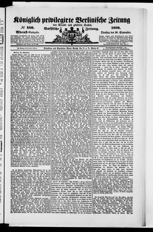 Königlich privilegirte Berlinische Zeitung von Staats- und gelehrten Sachen vom 20.09.1898