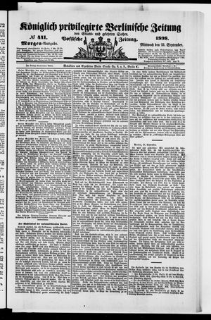 Königlich privilegirte Berlinische Zeitung von Staats- und gelehrten Sachen vom 21.09.1898