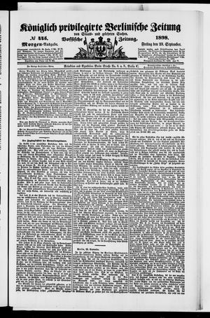 Königlich privilegirte Berlinische Zeitung von Staats- und gelehrten Sachen vom 23.09.1898
