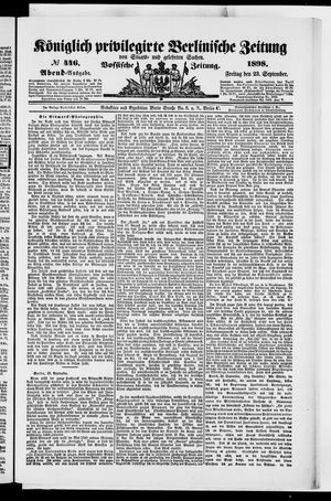 Königlich privilegirte Berlinische Zeitung von Staats- und gelehrten Sachen vom 23.09.1898