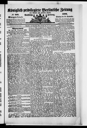 Königlich privilegirte Berlinische Zeitung von Staats- und gelehrten Sachen vom 25.09.1898