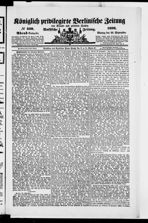 Königlich privilegirte Berlinische Zeitung von Staats- und gelehrten Sachen vom 26.09.1898