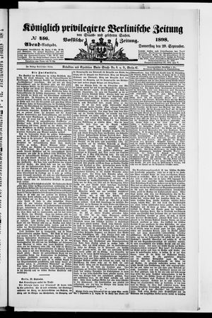 Königlich privilegirte Berlinische Zeitung von Staats- und gelehrten Sachen vom 29.09.1898