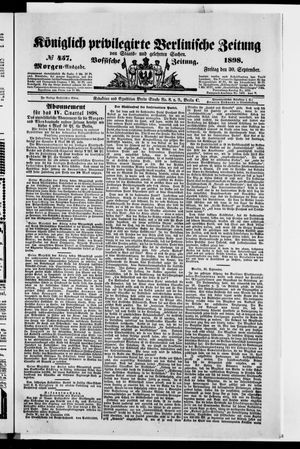 Königlich privilegirte Berlinische Zeitung von Staats- und gelehrten Sachen vom 30.09.1898