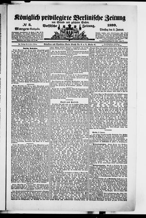 Königlich privilegirte Berlinische Zeitung von Staats- und gelehrten Sachen vom 03.01.1899