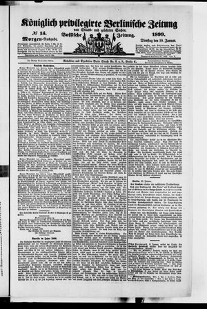 Königlich privilegirte Berlinische Zeitung von Staats- und gelehrten Sachen vom 10.01.1899