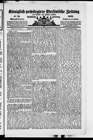 Königlich privilegirte Berlinische Zeitung von Staats- und gelehrten Sachen vom 10.01.1899