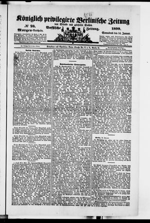 Königlich privilegirte Berlinische Zeitung von Staats- und gelehrten Sachen vom 14.01.1899