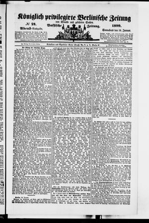 Königlich privilegirte Berlinische Zeitung von Staats- und gelehrten Sachen vom 14.01.1899