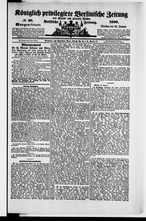 Königlich privilegirte Berlinische Zeitung von Staats- und gelehrten Sachen vom 24.01.1899