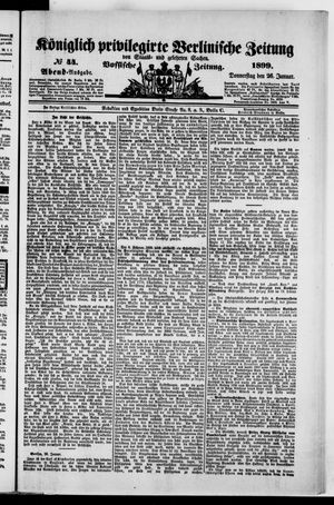 Königlich privilegirte Berlinische Zeitung von Staats- und gelehrten Sachen vom 26.01.1899