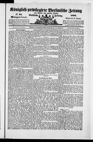 Königlich privilegirte Berlinische Zeitung von Staats- und gelehrten Sachen vom 27.01.1899