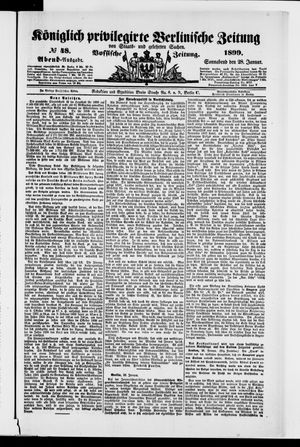 Königlich privilegirte Berlinische Zeitung von Staats- und gelehrten Sachen on Jan 28, 1899