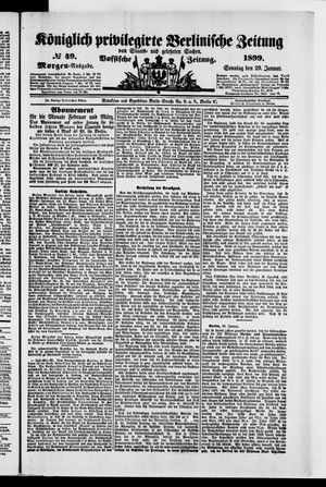 Königlich privilegirte Berlinische Zeitung von Staats- und gelehrten Sachen vom 29.01.1899