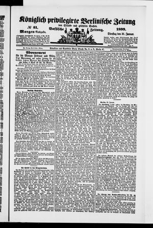 Königlich privilegirte Berlinische Zeitung von Staats- und gelehrten Sachen vom 31.01.1899