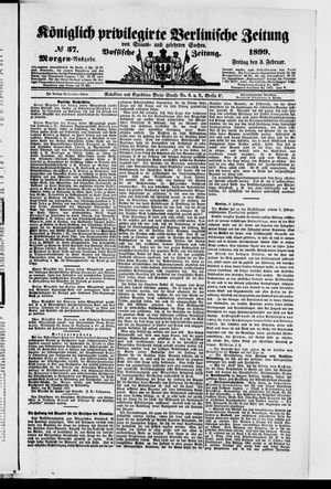 Königlich privilegirte Berlinische Zeitung von Staats- und gelehrten Sachen on Feb 3, 1899
