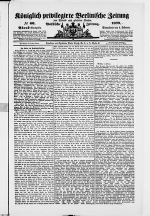 Königlich privilegirte Berlinische Zeitung von Staats- und gelehrten Sachen on Feb 4, 1899