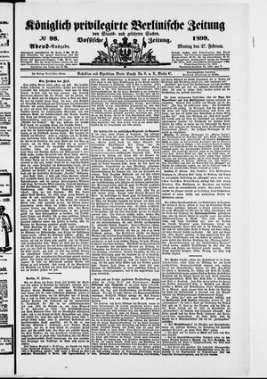 Königlich privilegirte Berlinische Zeitung von Staats- und gelehrten Sachen vom 27.02.1899