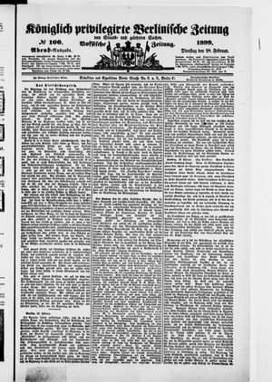 Königlich privilegirte Berlinische Zeitung von Staats- und gelehrten Sachen vom 28.02.1899