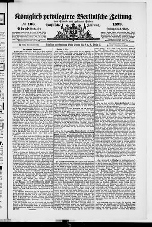 Königlich privilegirte Berlinische Zeitung von Staats- und gelehrten Sachen vom 03.03.1899