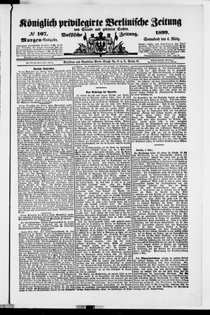 Königlich privilegirte Berlinische Zeitung von Staats- und gelehrten Sachen vom 04.03.1899