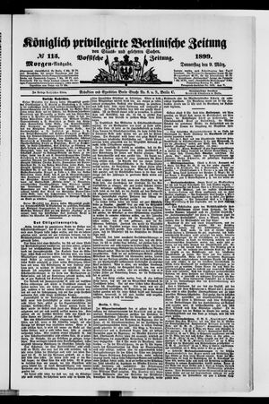 Königlich privilegirte Berlinische Zeitung von Staats- und gelehrten Sachen vom 09.03.1899