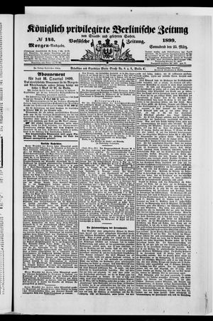 Königlich privilegirte Berlinische Zeitung von Staats- und gelehrten Sachen vom 25.03.1899