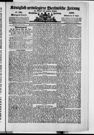Königlich privilegirte Berlinische Zeitung von Staats- und gelehrten Sachen on Apr 19, 1899