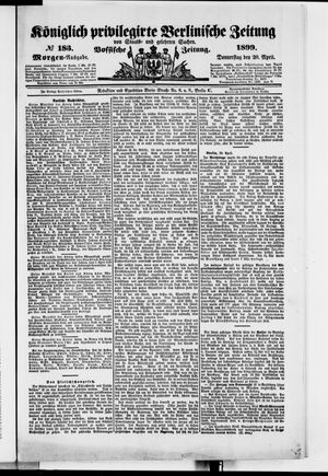 Königlich privilegirte Berlinische Zeitung von Staats- und gelehrten Sachen on Apr 20, 1899