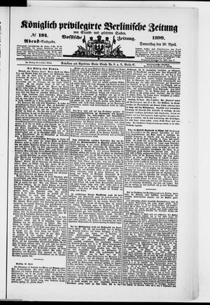 Königlich privilegirte Berlinische Zeitung von Staats- und gelehrten Sachen vom 20.04.1899