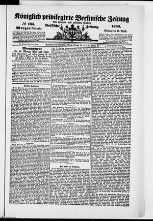 Königlich privilegirte Berlinische Zeitung von Staats- und gelehrten Sachen on Apr 21, 1899