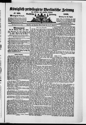 Königlich privilegirte Berlinische Zeitung von Staats- und gelehrten Sachen on Apr 23, 1899