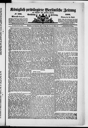 Königlich privilegirte Berlinische Zeitung von Staats- und gelehrten Sachen on Apr 24, 1899