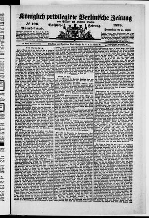 Königlich privilegirte Berlinische Zeitung von Staats- und gelehrten Sachen on Apr 27, 1899
