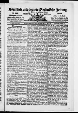Königlich privilegirte Berlinische Zeitung von Staats- und gelehrten Sachen vom 28.04.1899