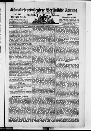 Königlich privilegirte Berlinische Zeitung von Staats- und gelehrten Sachen vom 10.05.1899
