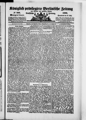 Königlich privilegirte Berlinische Zeitung von Staats- und gelehrten Sachen vom 27.05.1899