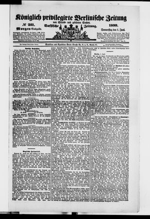 Königlich privilegirte Berlinische Zeitung von Staats- und gelehrten Sachen vom 01.06.1899