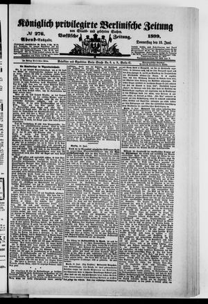 Königlich privilegirte Berlinische Zeitung von Staats- und gelehrten Sachen on Jun 15, 1899