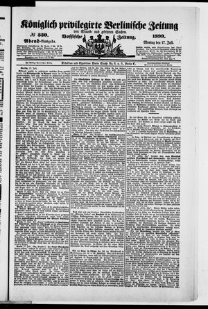 Königlich privilegirte Berlinische Zeitung von Staats- und gelehrten Sachen vom 17.07.1899