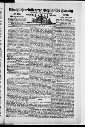 Königlich privilegirte Berlinische Zeitung von Staats- und gelehrten Sachen vom 18.07.1899
