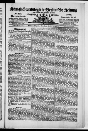 Königlich privilegirte Berlinische Zeitung von Staats- und gelehrten Sachen vom 20.07.1899