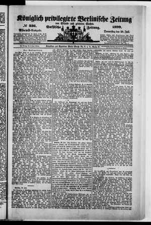 Königlich privilegirte Berlinische Zeitung von Staats- und gelehrten Sachen vom 20.07.1899