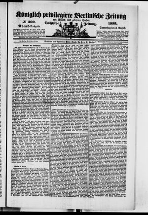 Königlich privilegirte Berlinische Zeitung von Staats- und gelehrten Sachen vom 03.08.1899