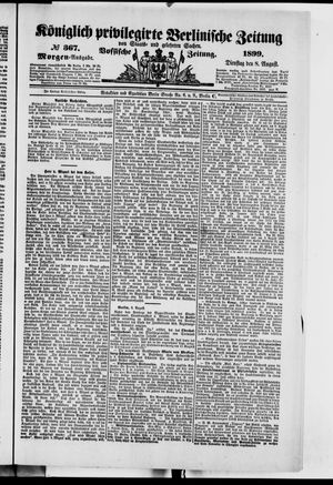 Königlich privilegirte Berlinische Zeitung von Staats- und gelehrten Sachen on Aug 8, 1899