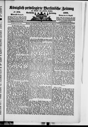 Königlich privilegirte Berlinische Zeitung von Staats- und gelehrten Sachen vom 14.08.1899