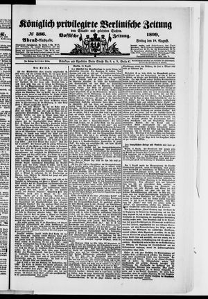 Königlich privilegirte Berlinische Zeitung von Staats- und gelehrten Sachen vom 18.08.1899