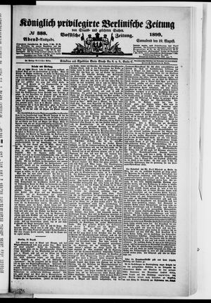Königlich privilegirte Berlinische Zeitung von Staats- und gelehrten Sachen vom 19.08.1899
