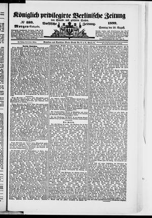 Königlich privilegirte Berlinische Zeitung von Staats- und gelehrten Sachen vom 20.08.1899